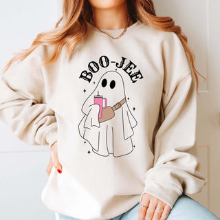 Boo - Jee Ghost Premium Crew Neck Sweatshirt - Limeberry Designs