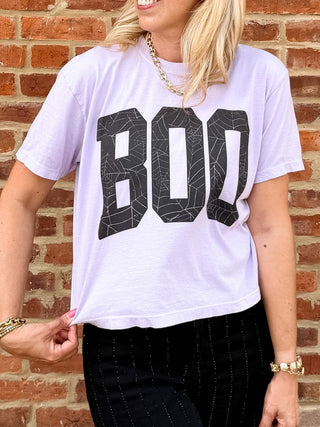 Boo Spider Web Boxy Comfort Color Tee - Limeberry Designs