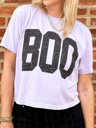 Boo Spider Web Boxy Comfort Color Tee - Limeberry Designs
