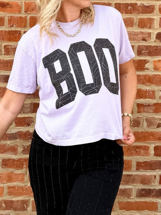 Boo Spider Web Boxy Comfort Color Tee - Limeberry Designs