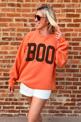 Boo Polka Dot Premium Sueded Sweatshirt