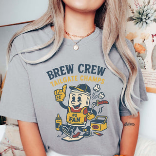 Brew Crew Tailgate Champs Wholesale Comfort Color Tee - Fast Shipping - Limeberry Designs