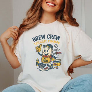 Brew Crew Tailgate Champs Wholesale Comfort Color Tee - Fast Shipping - Limeberry Designs