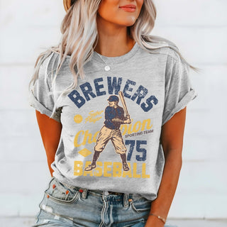 Brewers Vintage Baseball Team Wholesale Tee - Fast Shipping - Limeberry Designs