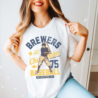 Brewers Vintage Baseball Team Wholesale Tee - Fast Shipping - Limeberry Designs