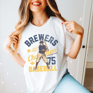 Brewers Vintage Baseball Team Wholesale Tee - Fast Shipping - Limeberry Designs