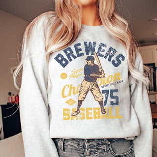 Brewers Vintage Baseball Wholesale Graphic Sweatshirt - Fast Shipping - Limeberry Designs