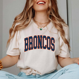 Broncos Collegiate Letter Bella Graphic Tee - Limeberry Designs