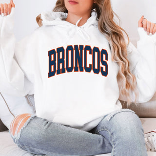 Broncos Collegiate Letter Graphic Sweatshirt + Hoodie
