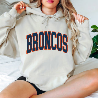 Broncos Collegiate Letter Graphic Sweatshirt + Hoodie