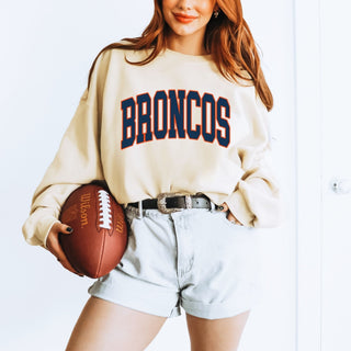 Broncos Collegiate Letter Graphic Sweatshirt + Hoodie