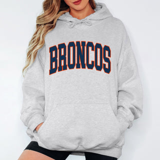 Broncos Collegiate Letter Graphic Sweatshirt + Hoodie