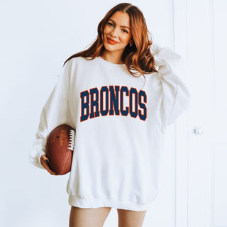 Broncos Collegiate Letter Graphic Sweatshirt + Hoodie