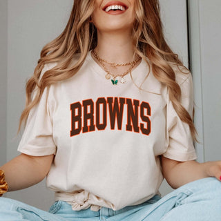 Browns Collegiate Letter Bella Graphic Tee - Limeberry Designs