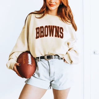 Browns Collegiate Letter Graphic Sweatshirt + Hoodie - Limeberry Designs