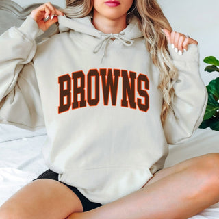 Browns Collegiate Letter Graphic Sweatshirt + Hoodie - Limeberry Designs