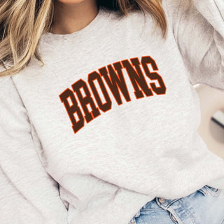 Browns Collegiate Letter Graphic Sweatshirt + Hoodie - Limeberry Designs