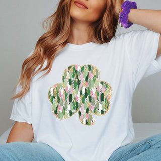 Brush Stroke Shamrock Comfort Color Tee - Limeberry Designs