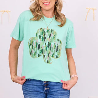 Brush Stroke Shamrock Wholesale Comfort Color Tee - Quick Shipping - Limeberry Designs