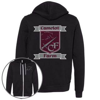 Camelot Farm Front And Back Design Bella Zip - Up Hoodie - Limeberry Designs