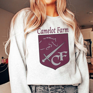 Camelot Farms Solid Maroon Crest Bella Sweatshirt - Limeberry Designs