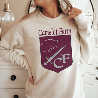 Camelot Farms Solid Maroon Crest Bella Sweatshirt - Limeberry Designs