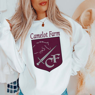 Camelot Farms Solid Maroon Crest Bella Sweatshirt - Limeberry Designs