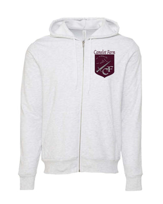 Camelot Farms Solid Maroon Crest Bella Zip - Up Hoodie - Limeberry Designs