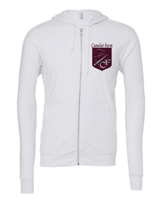 Camelot Farms Solid Maroon Crest Bella Zip - Up Hoodie - Limeberry Designs