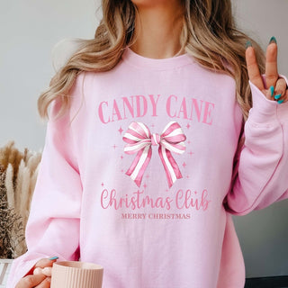 Candy Cane Christmas Club Graphic Sweatshirt - Limeberry Designs