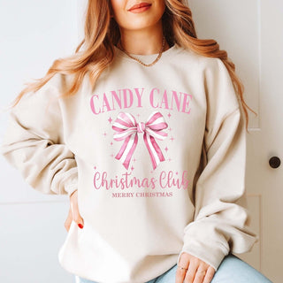 Candy Cane Christmas Club Graphic Sweatshirt - Limeberry Designs