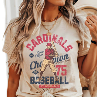 Cardinals Vintage Baseball Team Tee - Limeberry Designs