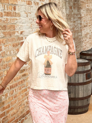 Champagne Dreams Boxy Comfort Color Graphic Tee - Limeberry Designs