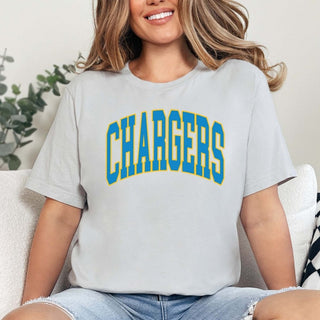 Chargers Collegiate Letter Bella Graphic Tee - Limeberry Designs