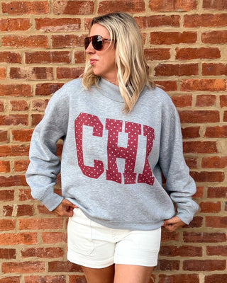 CHI Polka Dot Chicago Mockneck Sweatshirt - Limeberry Designs