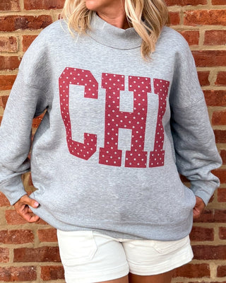 CHI Polka Dot Chicago Mockneck Sweatshirt - Limeberry Designs
