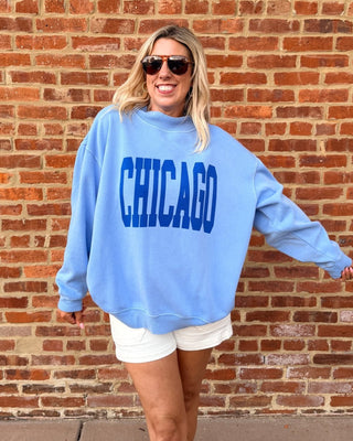 Chicago Blue Mockneck Sweatshirt - Limeberry Designs