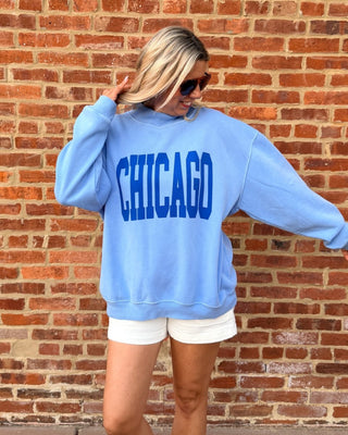 Chicago Blue Mockneck Sweatshirt - Limeberry Designs