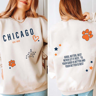 Chicago Good Better Best Collage Graphic Sweatshirt – Front & Back Print - Limeberry Designs