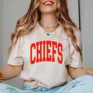 Chiefs Collegiate Letter Bella Graphic Tee - Limeberry Designs