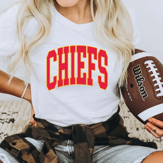 Chiefs Collegiate Letter Bella Graphic Tee - Limeberry Designs