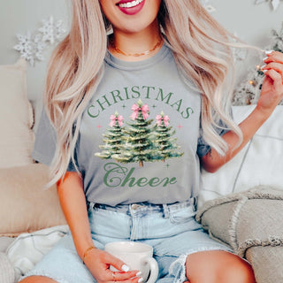 Christmas Cheer Watercolor Trees Comfort Color Graphic Tee - Limeberry Designs