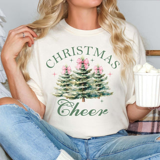 Christmas Cheer Watercolor Trees Comfort Color Graphic Tee - Limeberry Designs