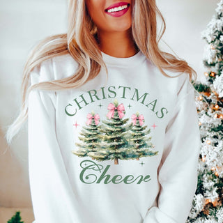 Christmas Cheer Watercolor Trees Graphic Sweatshirt - Limeberry Designs