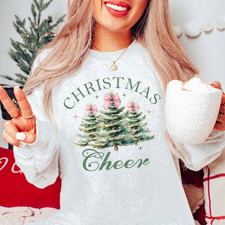 Christmas Cheer Watercolor Trees Graphic Sweatshirt - Limeberry Designs