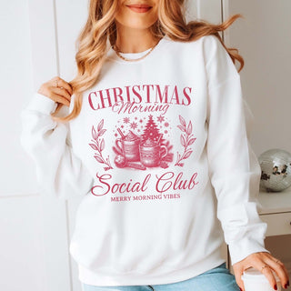 Christmas Morning Social Club Graphic Sweatshirt - Limeberry Designs