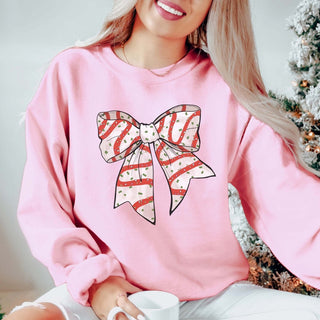 Christmas Snack Cake Bow Graphic Sweatshirt - Limeberry Designs