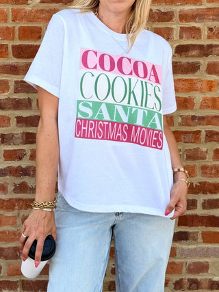 Cocoa Cookies Santa Movies Boxy Comfort Color Tee - Limeberry Designs