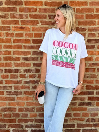 Cocoa Cookies Santa Movies Boxy Comfort Color Tee - Limeberry Designs