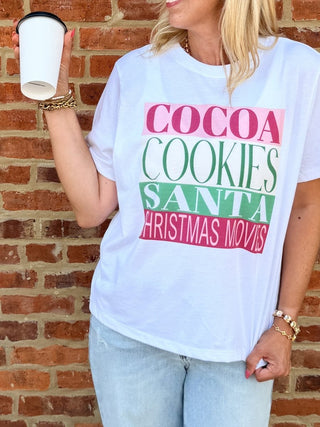 Cocoa Cookies Santa Movies Boxy Comfort Color Tee - Limeberry Designs